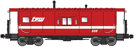 Bluford Shops 40140 N Scale International Car Half-Bay Window Caboose - Ready to Run -- Toledo Peoria & Western #508 (red-orange, white)