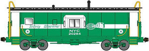 Bluford Shops 40161 N Scale International Car Half-Bay Window Caboose - Ready to Run -- New York Central 20414 (Safety Green, white, ALERT graphics, Safety Wherever