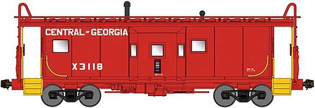 Bluford Shops 41041 N Scale International Car Bay Window Caboose Phase 1 - Ready to Run -- Central Of Georgia X3136 (red, yellow, white)