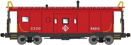Bluford Shops 41075 N Scale International Car Bay Window Caboose Phase 1 - Ready to Run -- Erie Lackawanna C345 (red)
