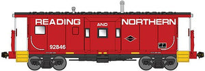 Bluford Shops 41090 N Scale International Car Bay Window Caboose Phase 1 - Ready to Run -- Reading & Northern 92846 (red, yellow, black)