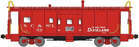 Bluford Shops 41131 N Scale International Car Bay Window Caboose Phase 1 - Ready to Run -- Nashville, Chattanooga & St. Louis 95 (red, Dixieland Slogan)