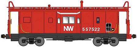 Bluford Shops 43061 N Scale International Car Bay Window Caboose Phase 3 - Ready to Run -- Norfolk & Western 557560 (red, white, black)