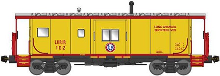 Bluford Shops 44181 N Scale International Car Bay Window Caboose Phase 4 - Ready to Run -- Union Railroad C104 (yellow, red, No One Hurt On My Shift)