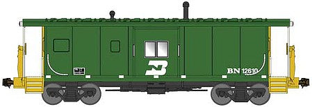 Bluford Shops 44260 N Scale International Car Bay Window Caboose Phase 4 - Ready to Run -- Burlington Northern 12610 (2007, Cascade Green, BNSF-Style Reporting Marks)