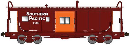 Bluford Shops 44280 N Scale International Car Bay Window Caboose Phase 4 - Ready to Run -- Southern Pacific 1406 (Boxcar Red, orange Bay Window)