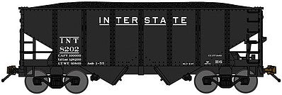 Bluford Shops 60383 N Scale USRA 30'6" 2-Bay Hopper w/Load 3-Pack - Ready to Run -- Interstate (black)