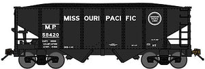 Bluford Shops 60392 N Scale USRA 30'6" 2-Bay Hopper w/Load 2-Pack - Ready to Run -- Missouri Pacific (black, Lines Buzz Saw Logo)
