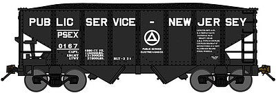 Bluford Shops 60402 N Scale USRA 30'6" 2-Bay Hopper w/Load 2-Pack - Ready to Run -- Public Service - New Jersey (black)