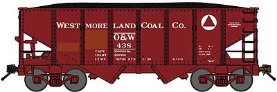 Bluford Shops 60422 N Scale USRA 30'6" 2-Bay Hopper w/Load 2-Pack - Ready to Run -- New York, Ontario & Western (Restencilled Ex-Westmoreland Coal, Boxcar Red)