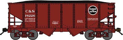 Bluford Shops 60462 N Scale USRA 30'6" 2-Bay Hopper with Load 2-Pack - Ready to Run -- Colorado & Southern (Boxcar Red, black)