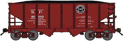 Bluford Shops 60472 N Scale USRA 30'6" 2-Bay Hopper with Load 2-Pack - Ready to Run -- Southern Pacific (Boxcar Red, black, Lines Logo)