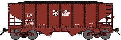 Bluford Shops 60522 N Scale USRA 30'6" 2-Bay Hopper with Load 2-Pack - Ready to Run -- Central Vermont (Boxcar Red)