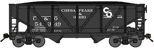 Bluford Shops 64087 N Scale 2-Bay Rebuilt War-Emergency Hopper with Load - Ready to Run -- Chesapeake & Ohio 54983 (Post-1952 Scheme, black, Progress Logo)
