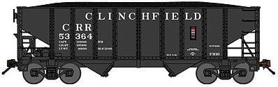 Bluford Shops 65072 N Scale 8-Panel 2-Bay Open Hopper w/Load 2-Pack - Ready to Run -- Clinchfield (black)