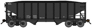 Bluford Shops 65081 N Scale 8-Panel 2-Bay Open Hopper with Load - Ready to Run -- Data Only (black)
