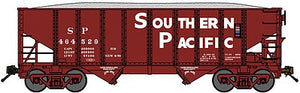 Bluford Shops 65182 N Scale 8-Panel 2-Bay Open Hopper w/Load 2-Pack - Ready to Run -- Southern Pacific (Boxcar Red, Billboard Sas Serif Lettering)