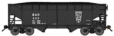 Bluford Shops 66071 N Scale 2-Bay Offset-Side Hopper w/Load - Ready to Run -- Bangor & Aroostook (black, Shield Logo)