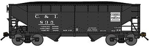 Bluford Shops 66121 N Scale 2-Bay Offset-Side Hopper w/Load - Ready to Run -- Cambria & Indiana (black)