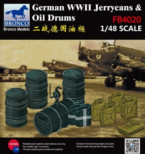 Bronco Models 4020 1/48 WWII German Jerry Cans & Oil Drums