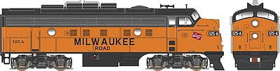 Bowser 24604 HO Scale EMD F9A - Standard DC - Executive Line -- Milwaukee Road #125A (orange, black, Large Side Lettering, TMR Logo)