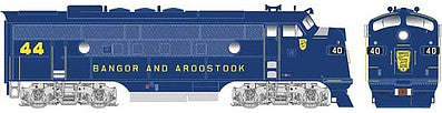 Bowser 24611 HO Scale EMD F3A w/LokSound & DCC - Executive Line -- Bangor & Aroostook #44 (solid blue, yellow)