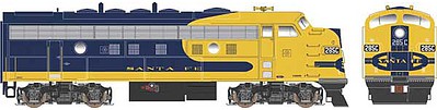 Bowser 24614 HO Scale EMD F9A - Standard DC - Executive Line -- Santa Fe #285 (Warbonnet, blue, yellow, blue Nose Stripe)