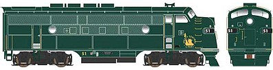 Bowser 24631 HO Scale EMD F3A Phase 2 w/LokSound & DCC - Executive Line -- Central Railroad of New Jersey #58 (Sea Green, yellow Liberty Logo)