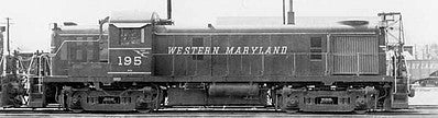 Bowser 24701 HO Scale Alco RS3 - Standard DC -- Western Maryland #195 (black, yellow)