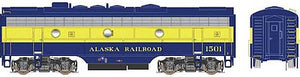 Bowser 24705 HO Scale EMD F7B - Standard DC - Executive Line -- Alaska Railroad #1501 (McKinley Scheme, blue, yellow)