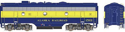 Bowser 24706 HO Scale EMD F7B w/LokSound & DCC - Executive Line -- Alaska Railroad #1501 (McKinley Scheme, blue, yellow)