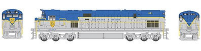 Bowser 24712 HO Scale Alco C628 - Standard DC - Executive Line -- Delaware & Hudson #608 (Lightning Stripe, gray, blue, yellow, Large Shield)