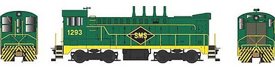 Bowser 24805 HO Scale Baldwin DS 4-4-1000 - Standard DC - Executive Line -- SMS Services 1293 (green, yellow, black, 4 Stacks)