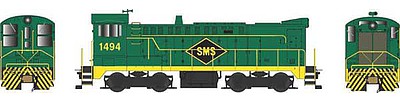 Bowser 24806 HO Scale Baldwin DS 4-4-1000 - Standard DC - Executive Line -- SMS Services 1494 (green, yellow, black, Suber Charged)