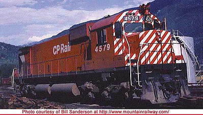 Bowser 24823 HO Scale Montreal Locomotive Works M630 - LokSound & DCC - Executive Line -- Canadian Pacific 4579 (Action Red, 5" Stripe, Large Multimark, No Exp. Tank