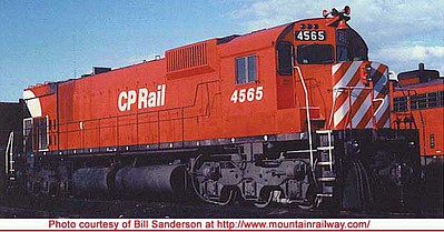 Bowser 24832 HO Scale Montreal Locomotive Works M630 - Standard DC - Executive Line -- Canadian Pacific 4565 (Action Red, 8" Stripe, Large Multimark, No Exp. Tank