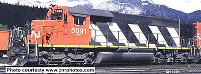 Bowser 24978 HO Scale GMD SD40 No Dynamic Brakes - LokSound & DCC - Executive Line -- Canadian National 5096 (black, red, white Seargent Stripes, Ditch Lights,Sno