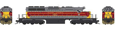 Bowser 25014 HO Scale GMD SD40-2 - Standard DC - Executive Line -- Algoma Central 186 (gray, maroon, yellow)