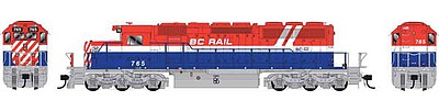 Bowser 25024 HO Scale GMD SD40-2 - LokSound & DCC - Executive Line -- British Columbia Railway #767 (Hockey Stick; red, white, blue, Late Blower)