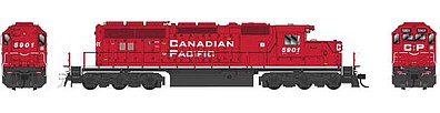 Bowser 25047 HO Scale GMD SD40-2 - LokSound & DCC - Executive Line -- Canadian Pacific 5901 (red, Block Lettering, Rear Door Vents)
