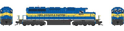 Bowser 25056 HO Scale GMD SD40-2 - LokSound & DCC - Executive Line -- Iowa, Chicago & Eastern 6216 City of Algona (blue, yellow)