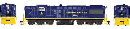 Bowser 25082 HO Scale Baldwin AS616 - Standard DC - Executive Line -- Chesapeake & Ohio 2220 (blue, yellow, Progress Logo on Cab)