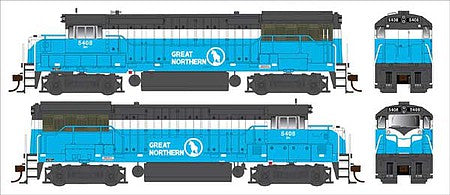 Bowser 25124 HO Scale GE U25B Phase IIb - LokSound and DCC -- Burlington Northern 5408 (Ex-GN Big Sky Blue, BN Sublettering)