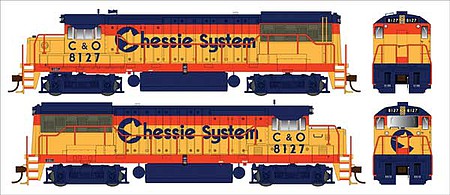 Bowser 25139 HO Scale GE U25B Phase IIa - LokSound and DCC -- Chessie System C&O 8116 (yellow, vermillion, blue)