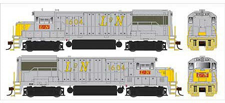 Bowser 25141 HO Scale GE U25B Phase IIa - Standard DC -- Louisville & Nashville 1604 (gray, yellow, red)