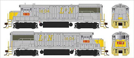 Bowser 25145 HO Scale GE U25B Phase IIa - LokSound and DCC -- Louisville & Nashville 1607 (gray, yellow, red)