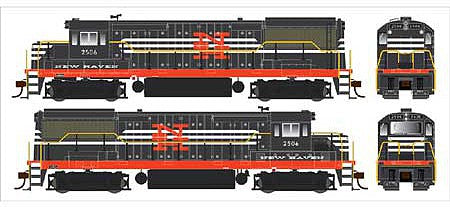 Bowser 25148 HO Scale GE U25B Phase IIb - Standard DC -- New Haven 2507 (black, white, red)