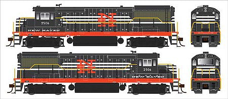 Bowser 25149 HO Scale GE U25B Phase IIb - LokSound and DCC -- New Haven 2506 (black, white, red)