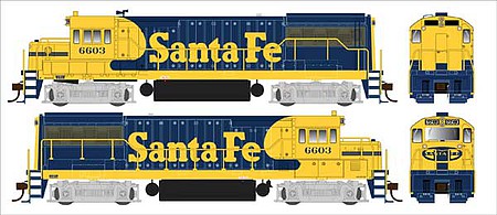 Bowser 25178 HO Scale GE U25B Phase IIa - LokSound and DCC -- Santa Fe 6610 (Warbonnet, blue, yellow)