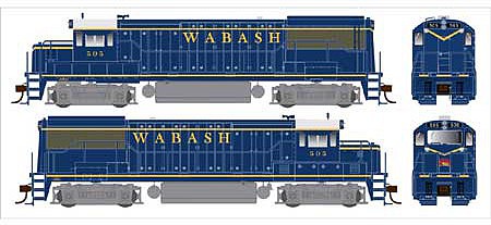 Bowser 25181 HO Scale GE U25B Phase IIa - Standard DC -- Wabash 514 (blue, yellow, gray)